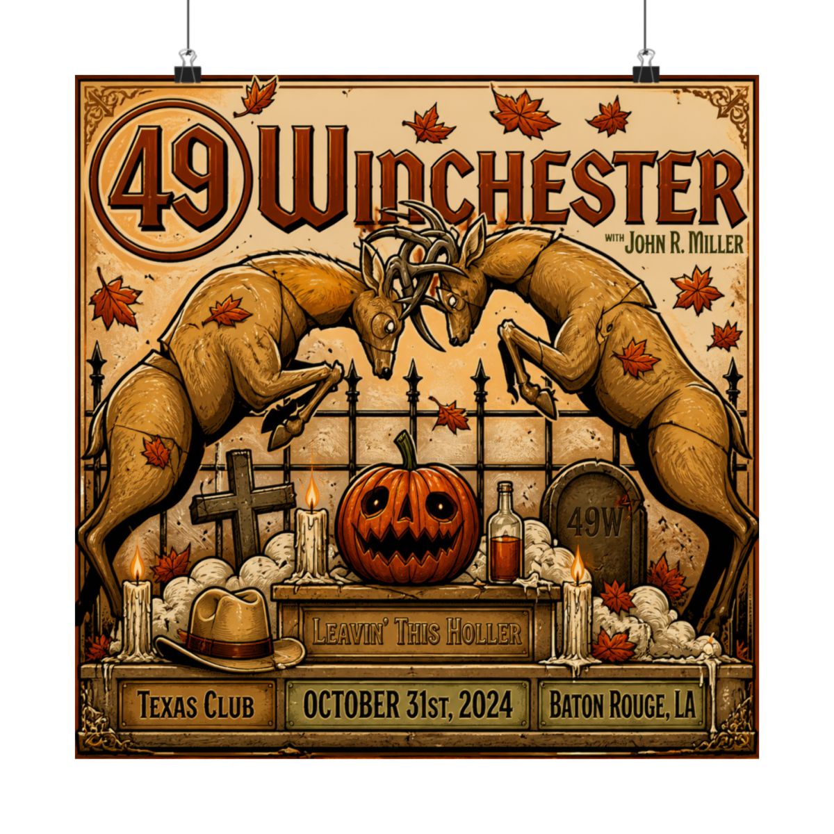 10.31.24 Texas Club Halloween Poster - Signed | 49 Winchester - alternate angle 4, merchandise