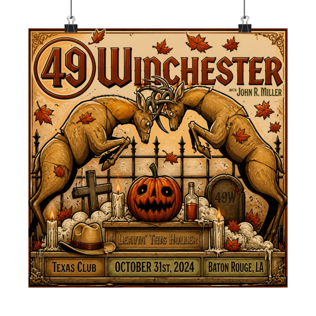 10.31.24 Texas Club Halloween Poster - Signed | 49 Winchester - alternate angle 3, merchandise