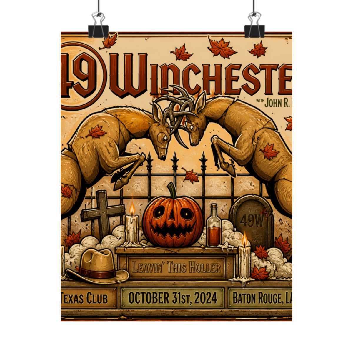 10.31.24 Texas Club Halloween Poster - Signed | 49 Winchester - alternate angle 2, merchandise
