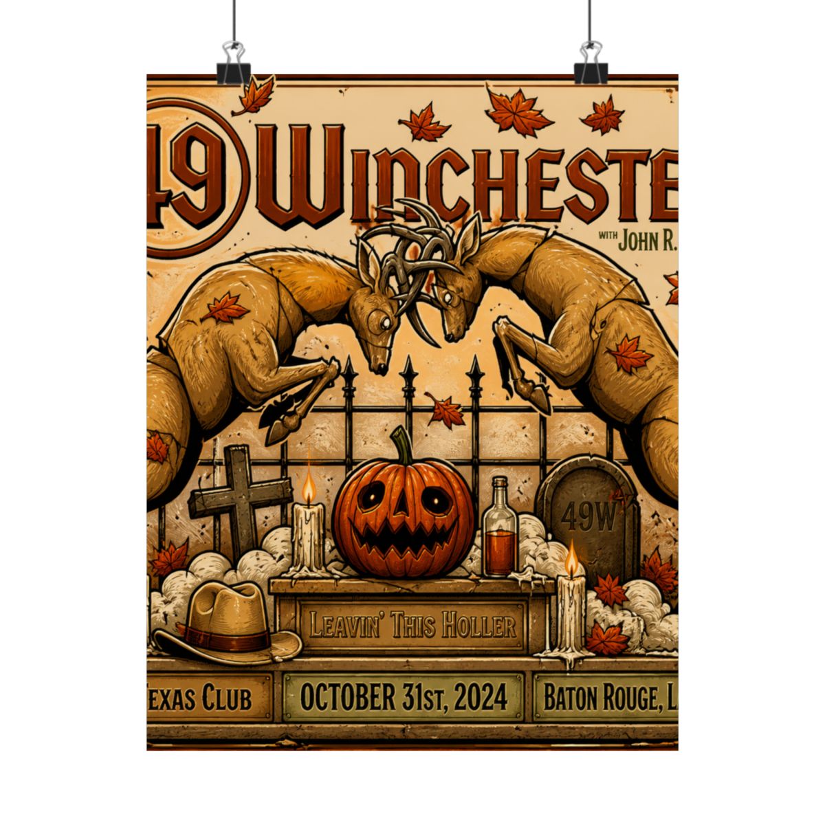 10.31.24 Texas Club Halloween Poster - Signed | 49 Winchester - alternate angle 1, merchandise
