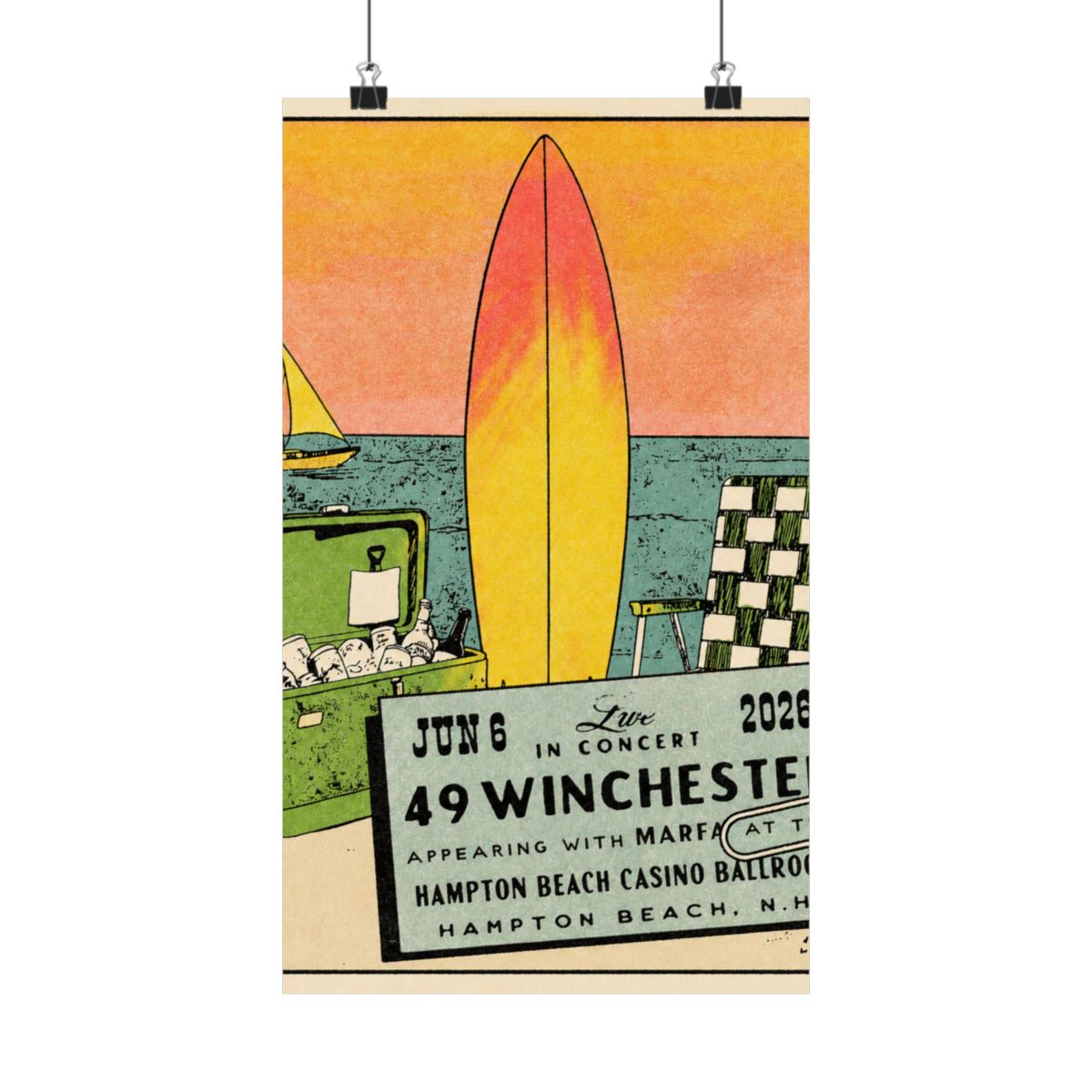 6.6.26 Hampton Beach, NH Poster - Signed | 49 Winchester - Official Posters & Wall Art merchandise