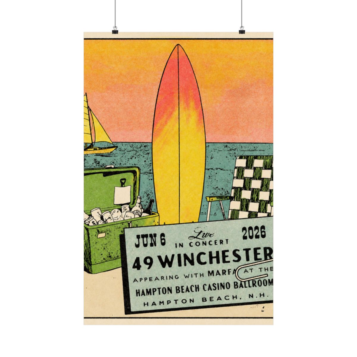 6.6.26 Hampton Beach, NH Poster - Signed | 49 Winchester - alternate angle 1, merchandise