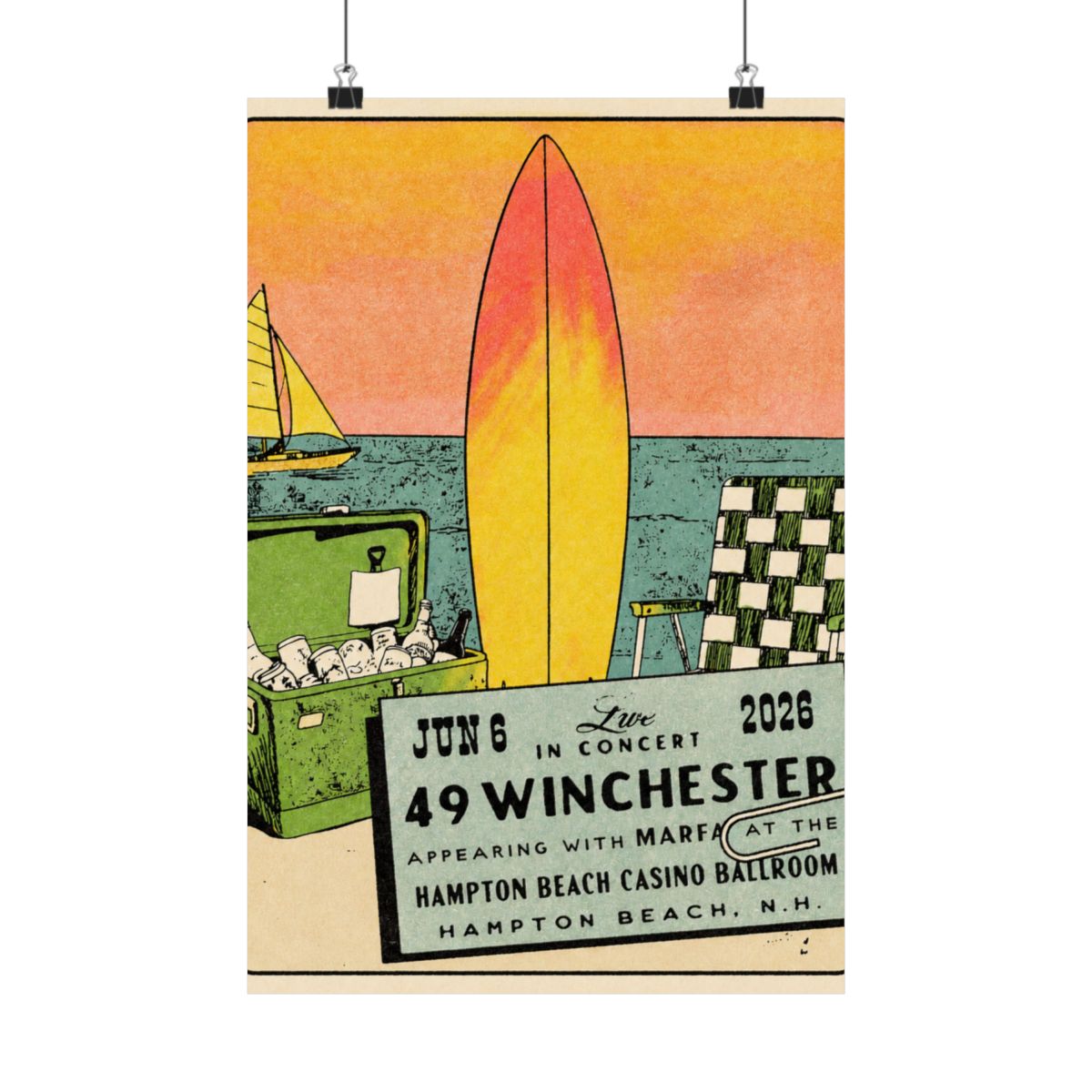 6.6.26 Hampton Beach, NH Poster - Signed | 49 Winchester - alternate angle 5, merchandise
