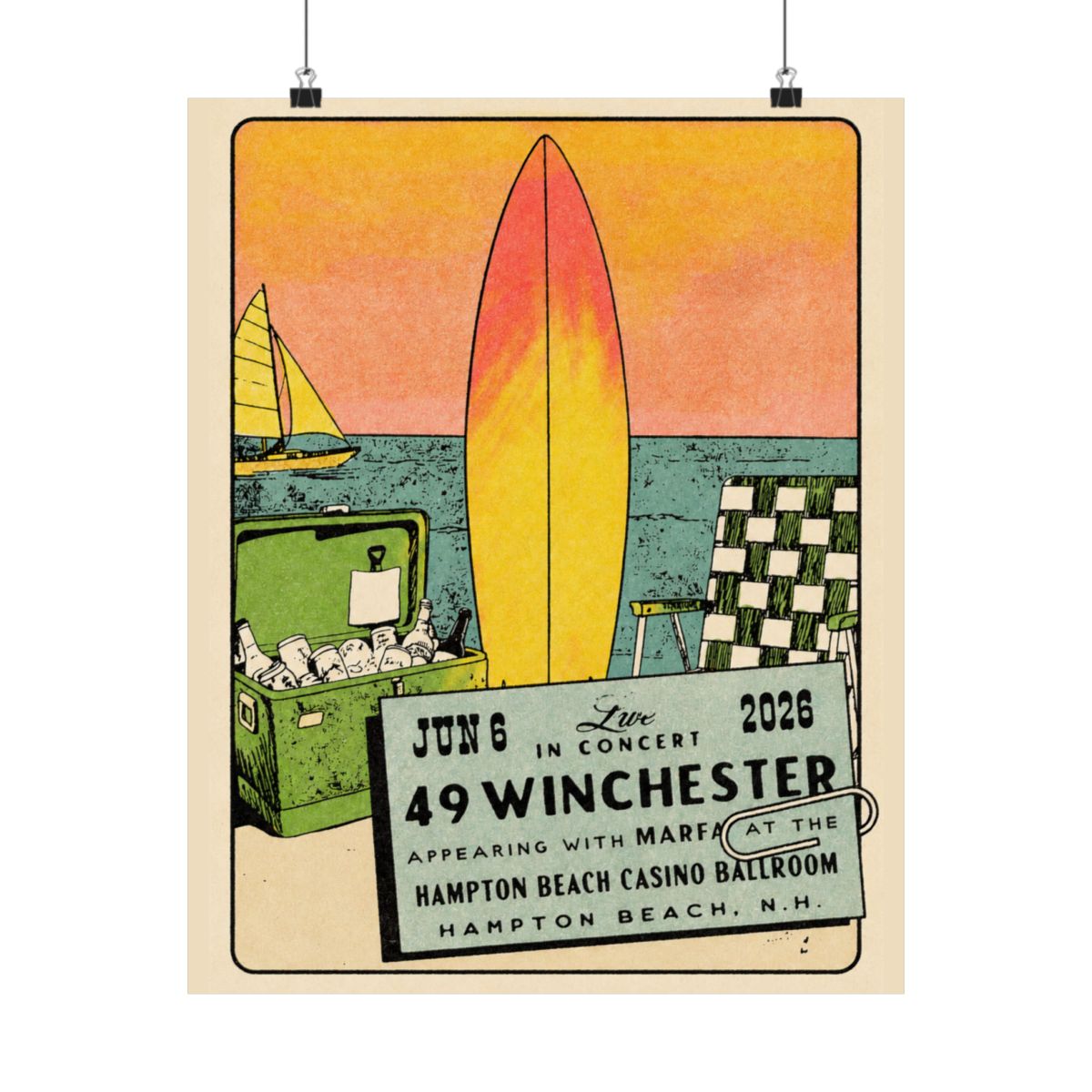 6.6.26 Hampton Beach, NH Poster - Signed | 49 Winchester - alternate angle 4, merchandise