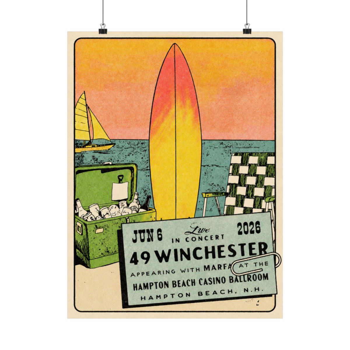 6.6.26 Hampton Beach, NH Poster - Signed | 49 Winchester - alternate angle 3, merchandise